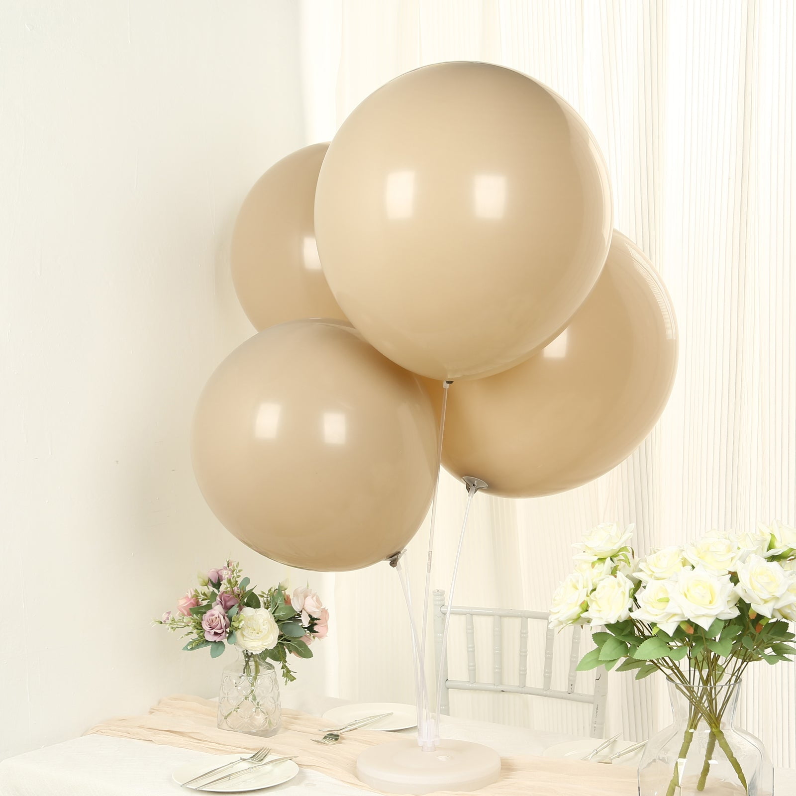 Efavormart 10 Pack Matte Pastel Taupe Biodegradable Balloons, Round Eco ...