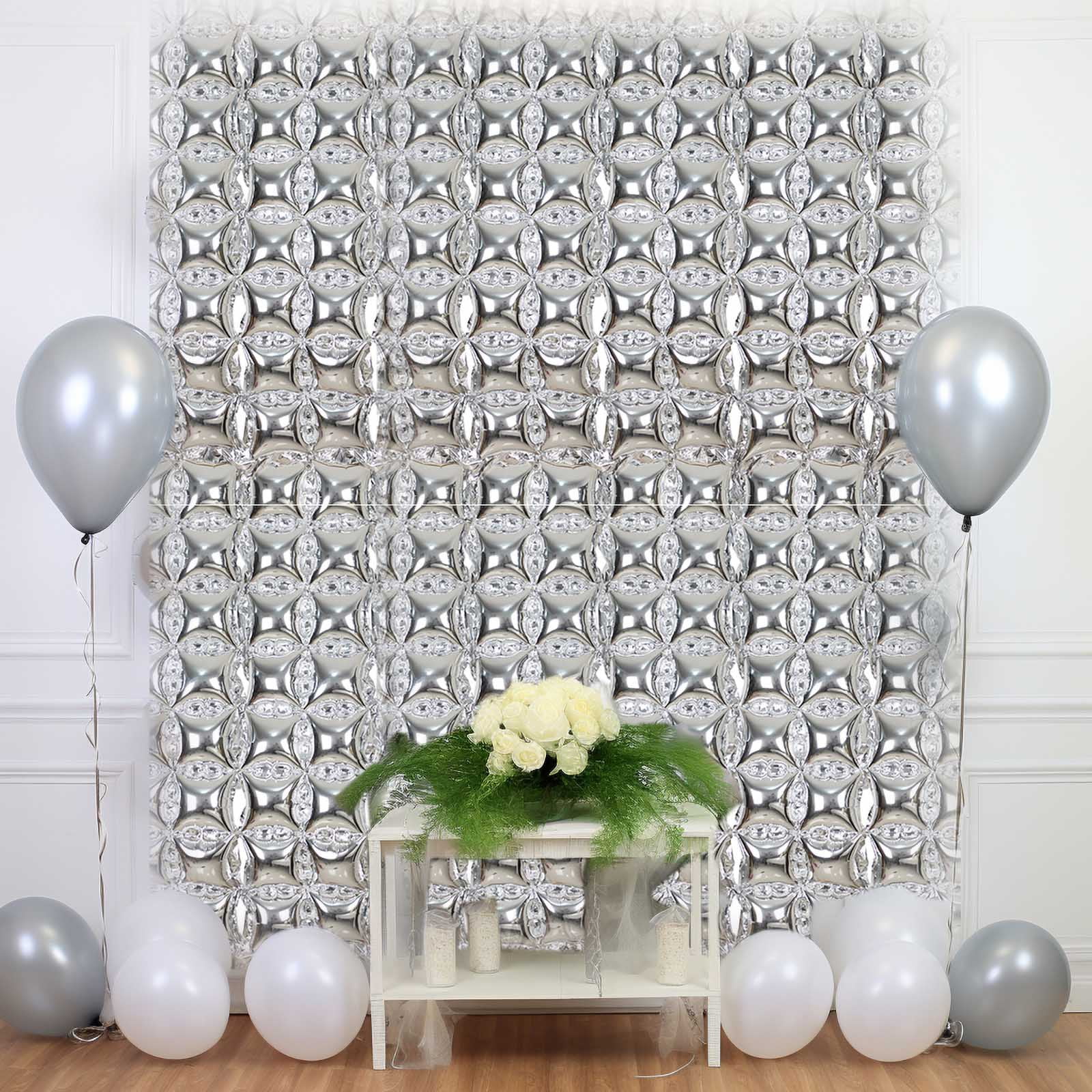 Efavormart 10 Pack | Metallic Silver Double Row Mylar Foil Balloon ...
