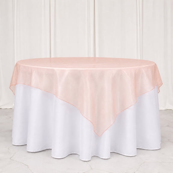 Efavormart 10 Pack Organza Table Overlay 72"x72" Blush - Sheer Table Topper