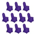 thumbnail image 1 of Efavormart Stretch Spandex Purple Chair Covers 10 PCS Universal Banquet Chair Covers for Party with Foot Pockets - Easy to Use & Machine Washable Slipcovers for Wedding, Outdoor Events, 1 of 7