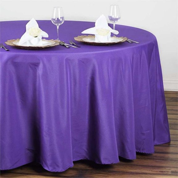 Efavormart 10 Pack Round Tablecloth, 108 Inch Stain & Wrinkle Resistant Washable Table Cloth, Decorative Polyester Fabric Table Cover for Banquet, Wedding, Dining - Purple