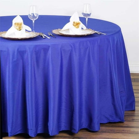 Efavormart 10 Pack Round Tablecloth, 108 Inch Stain & Wrinkle Resistant Washable Table Cloth, Decorative Polyester Fabric Table Cover for Banquet, Wedding, Dining - Royal Blue
