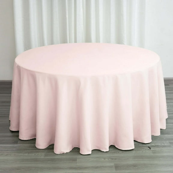 Efavormart 10 Pack Round Tablecloth, 120 Inch Stain & Wrinkle Resistant Washable Table Cloth, Decorative Polyester Fabric Table Cover for Banquet, Wedding, Dining- Blush
