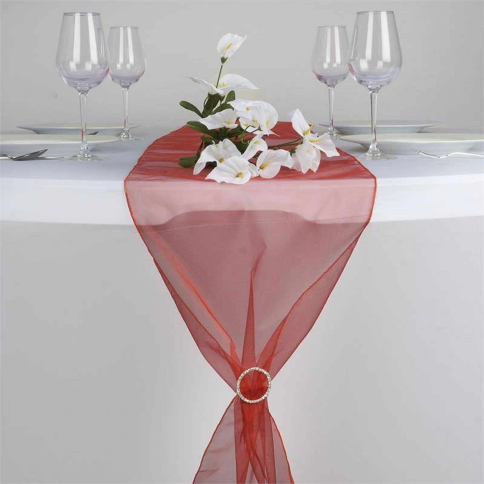 Efavormart 10 Pack Terracotta Sheer Organza Table Runners - 14"x108 ...