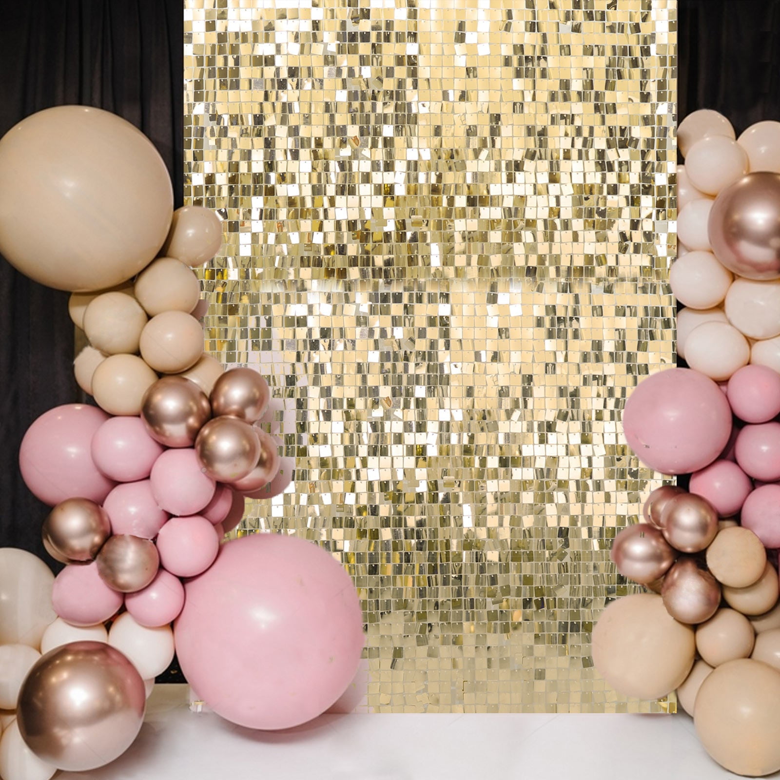 Efavormart 10 Panels | Ritzy Gold Square Sequin Wall Party Backdrop ...