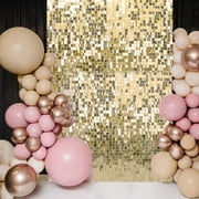 Efavormart 10 Panels | Ritzy Gold Square Sequin Wall Party Backdrop Panels, Shimmer Backdrop, Active Spangle Wall Art D cor - 12"x12"