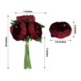 thumbnail image 1 of Efavormart 10" Tall | 5 Heads BURGUNDY Artificial White Silk Peonies - For DIY Wedding Party Decor, 1 of 10