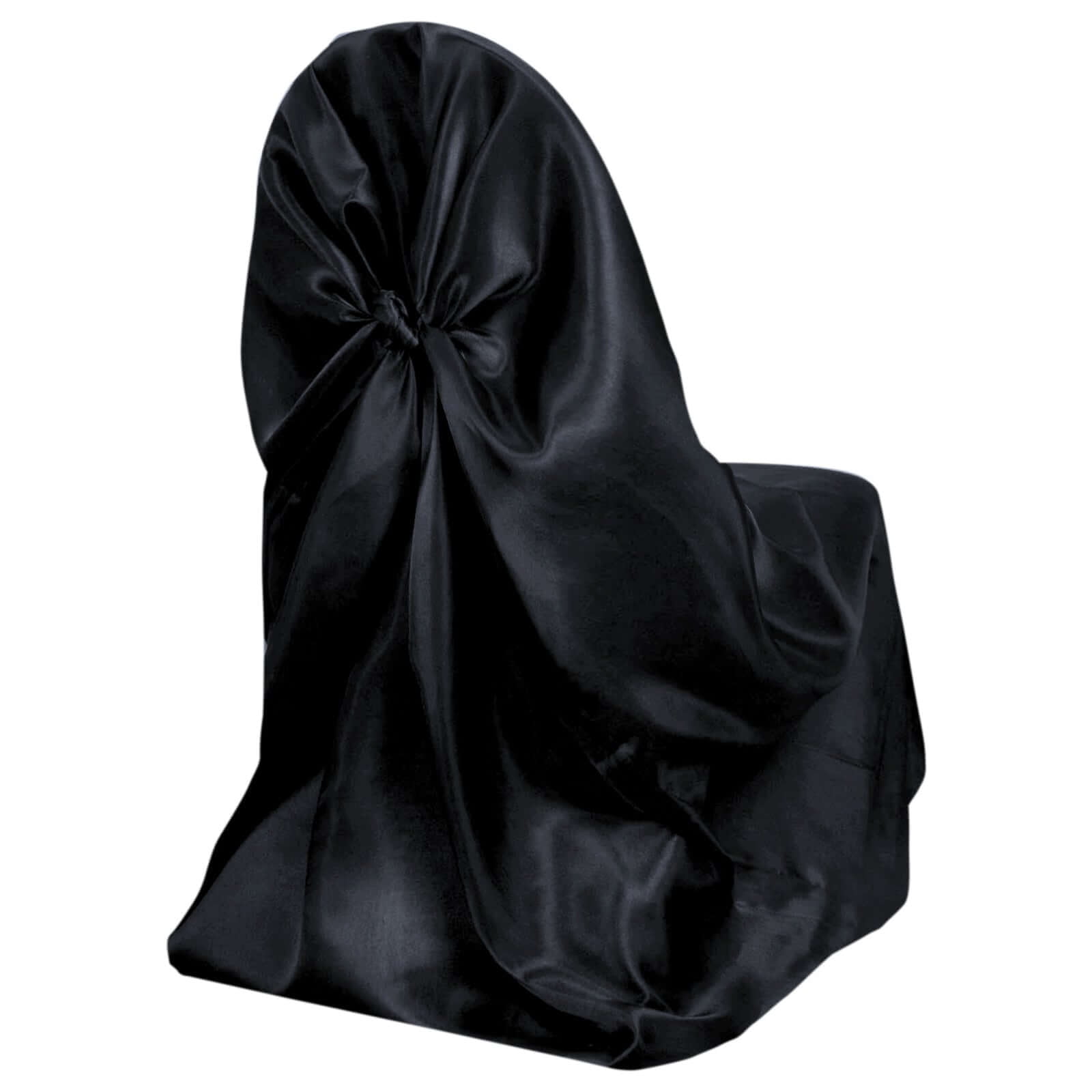 Black Satin Universal Chair Covers for Events and Weddings