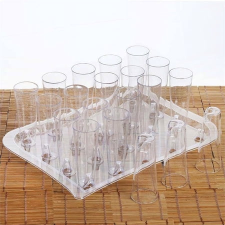Efavormart 100 PCS - Clear 4oz Enticing Disposable Plastic Fluted Cup w/ Display Tray - Perfect for Wedding Ceremonies, Birthday Celebrations, Upscale Occasions, and Any Special Events