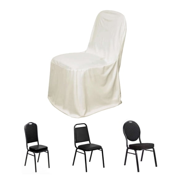 Efavormart 100 PCS Stretch Scuba Banquet Chair Cover Dinning Event Slipcover For Wedding Party Banquet Catering - Ivory