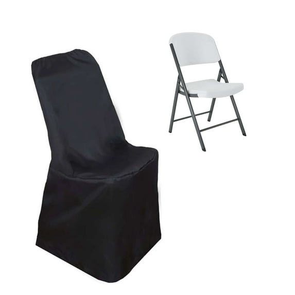 Efavormart 100 PCSBlack Polyester Lifetime Folding Chair Covers, Durable Reusable Chair Covers
