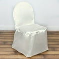 thumbnail image 1 of Efavormart 100 PCSIvory Glossy Satin Banquet Chair Covers, Reusable Elegant Chair Covers, 1 of 9