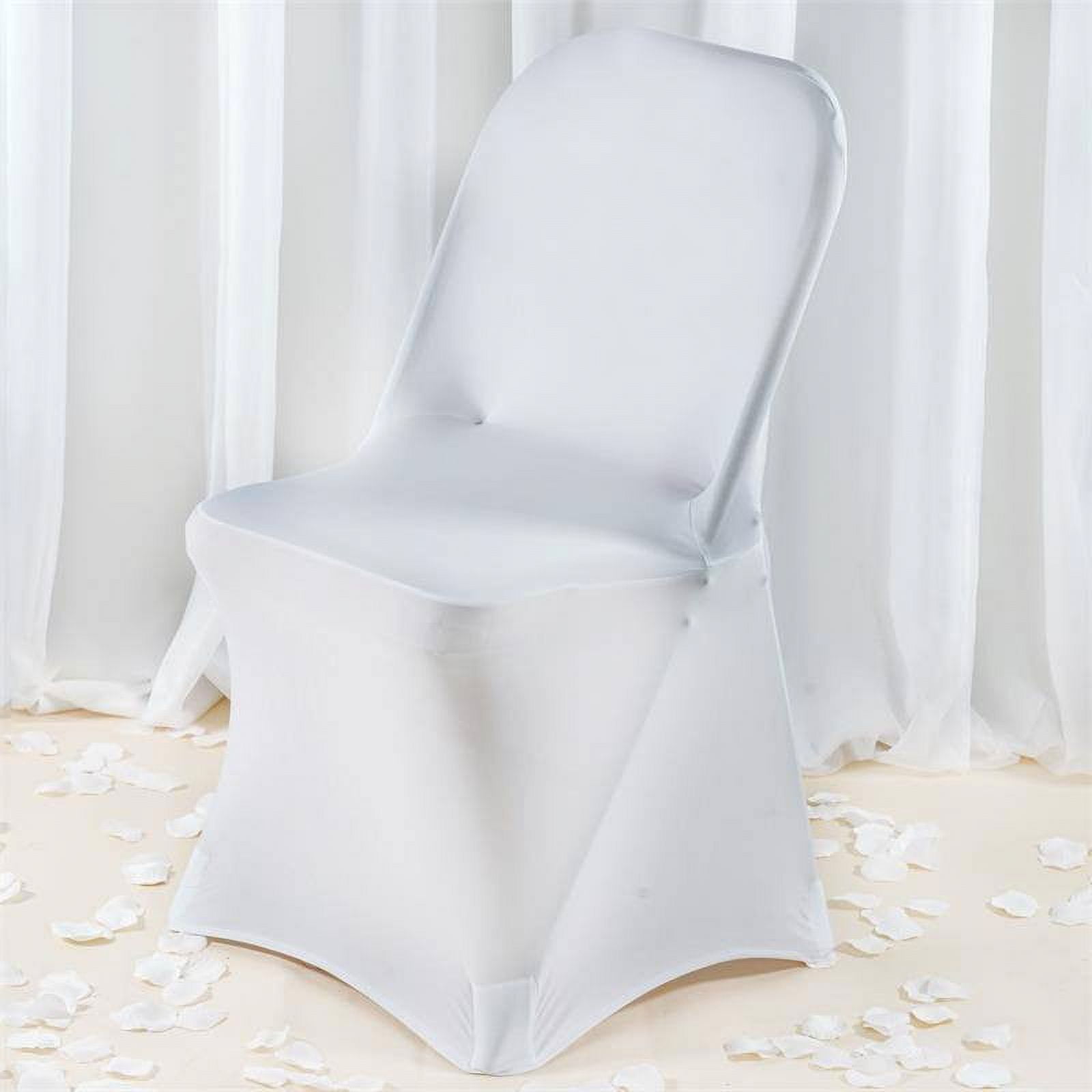 Efavormart 100 PCSWhite Premium Spandex Folding Chair Covers, Stretch