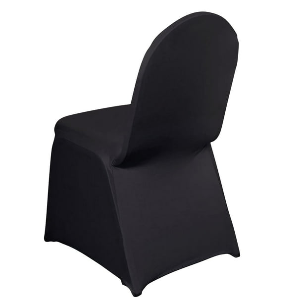 Efavormart 100 Pack Black Premium Spandex Stretch Fitted Banquet Chair Cover With Foot Pockets 160GSM