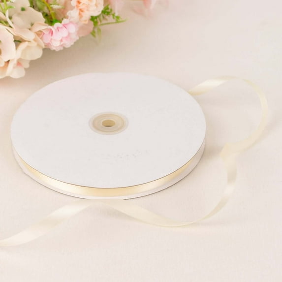 Efavormart 100 Yards 3/8" Satin Ribbon For Gift Package Wrapping, Hair Bow Clips & Accessories Making Crafting Wedding Decoration-Ivory