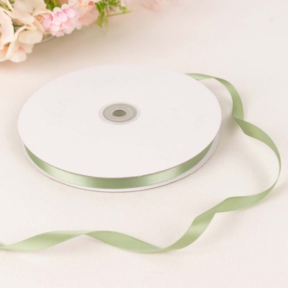 Efavormart 100 Yards 3/8" Satin Ribbon For Gift Package Wrapping, Hair Bow Clips & Accessories Making Crafting Wedding Decoration - Sage Green