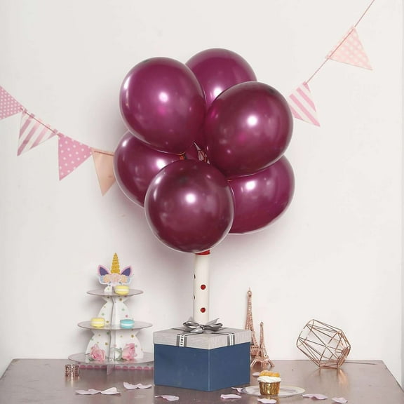 Efavormart 100PCS 12" Eggplant Metallic Latex Balloons Wedding Event Decorations Birthday Party Graduation Party Supplies