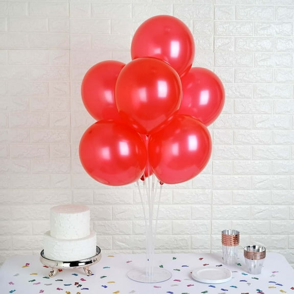 Efavormart 100PCS 12" Red Metallic Latex Balloons Wedding Event Decorations Birthday Party Graduation Party Supplies