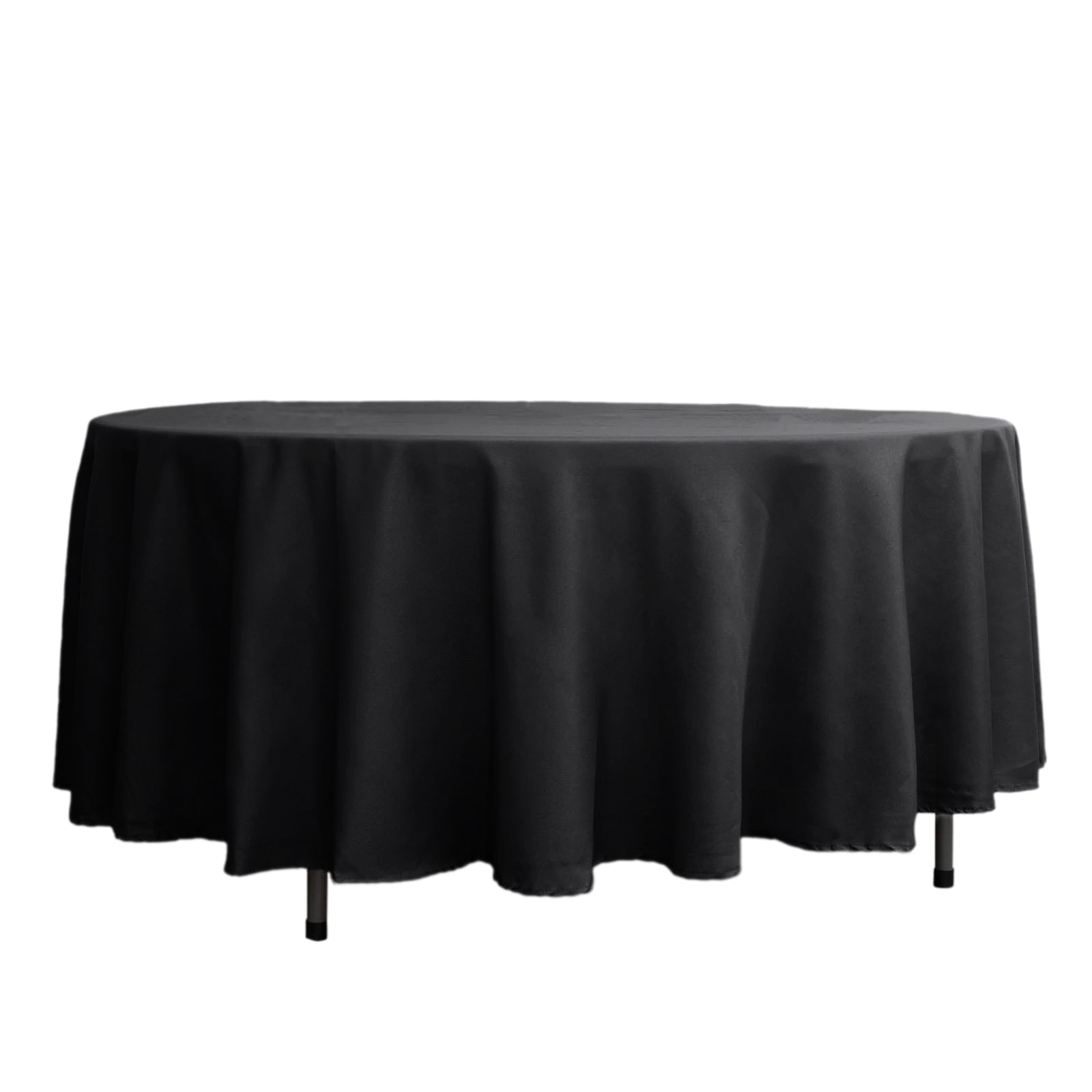 Efavormart 108" Black Polyester Round Tablecloth