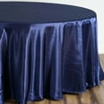 thumbnail image 1 of Efavormart 108 Inch Satin Round Tablecloth, Washable Linen Table Cover, Decorative Silky Fabric for Wedding, Party, Banquet Events - Navy Blue, 1 of 9