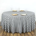 thumbnail image 1 of Efavormart 108" Round BLACK/WHITE Checkered Wholesale Gingham Polyester Linen Picnic Restaurant Dinner Tablecloth, 1 of 9
