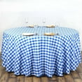 thumbnail image 1 of Efavormart 108" Round BLUE/WHITE Checkered Wholesale Gingham Polyester Linen Picnic Restaurant Dinner Tablecloth, 1 of 9