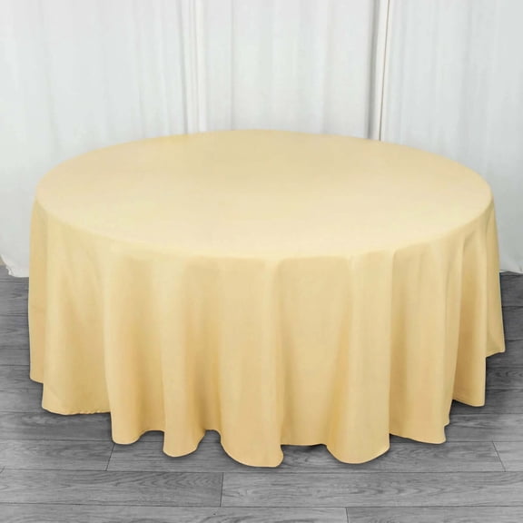Efavormart 108" Seamless Premium Polyester Table Linens Round Commercial Grade Tablecloth For Wedding Banquet Restaurant - Champagne