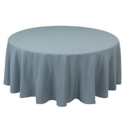 Efavormart 108 Seamless Premium Polyester Table Linens Round Commercial Grade Tablecloth For Wedding Banquet Restaurant - Dusty Blue