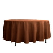 Efavormart 108" Wholesale Round Tablecloth Polyester Round Table Linens For Wedding Party Banquet Restaurant - Cinnamon Brown