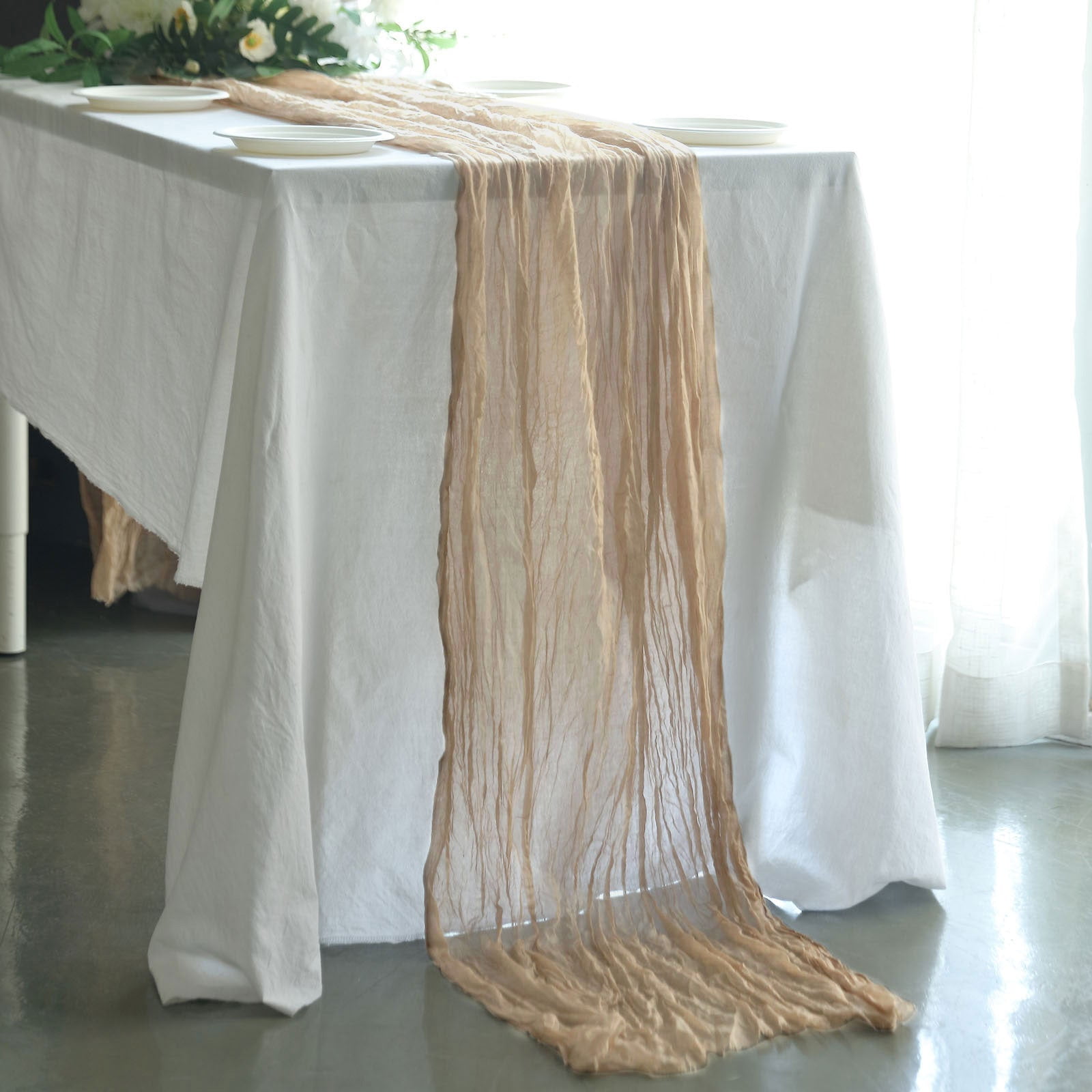 Efavormart 10FT Moss Green Cheesecloth Table Runner, Gauze Fabric Boho  Wedding Arbor Decor 