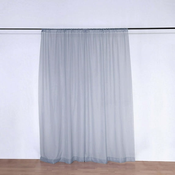Efavormart 10FT Fire Retardant Dusty Blue Color Sheer Voil Curtain Panel Backdrop For Window Wall Decoration - Premium Collection