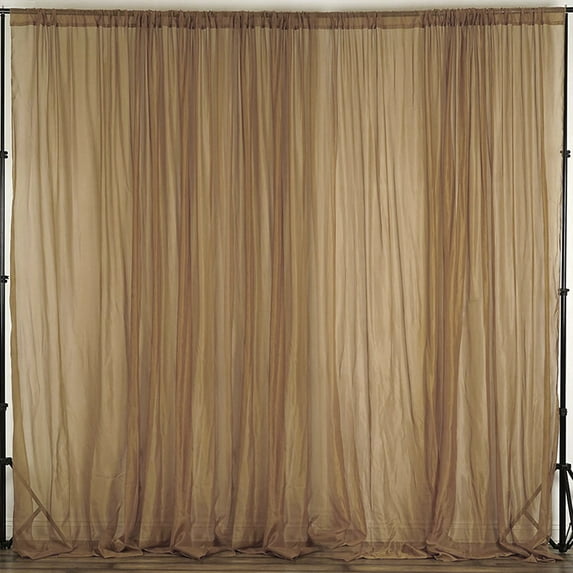 Efavormart 10FT Fire Retardant Gold Sheer Voil Curtain Panel Backdrop For Window Wall Decoration - Premium Collection