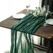 Efavormart 10FT Hunter Emerald Cheesecloth Table Runner, Gauze Fabric Boho Wedding Arbor Decor