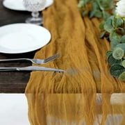 Efavormart 10FT Mustard Yellow Cheesecloth Table Runner, Gauze Fabric Boho Wedding Arbor Decor