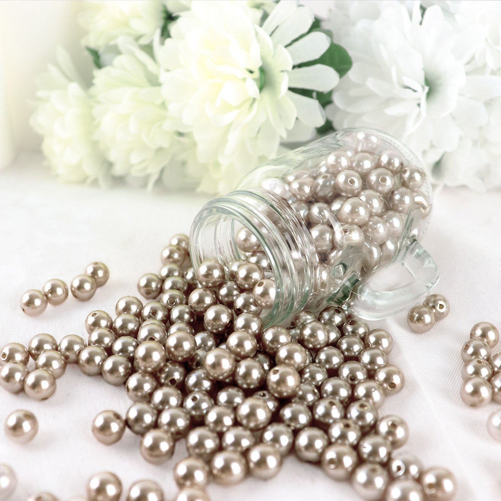 BESTOYARD 125pcs Vase Filled with Pearls Rose Decor Chamois Table  Decorations Mini Pearls Pearl for Vase Filler Vase Filler Beads Vase  Decorations