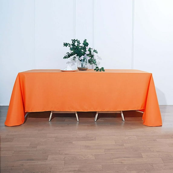 Efavormart 10PCS 90x132" ORANGE Wholesale Rectangle Polyester Tablecloth Linen Wedding Party Restaurant Tablecloth