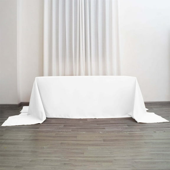 Efavormart 10PCS 90x156" WHITE Wholesale Rectangle Polyester Tablecloth Linen Wedding Party Restaurant Tablecloth