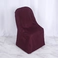 thumbnail image 1 of Efavormart 10PCS Burgundy Linen Polyester Folding Chair Cover Dinning Chair Slipcover For Wedding Party Event Banquet Catering, 1 of 10