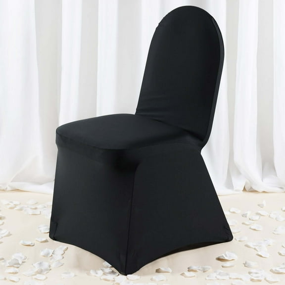 Efavormart 10PCS Commercial Grade Black Fitted Stretchy spandex Banquet Chair Cover Dinner Linen Chair Covers For Wedding Party