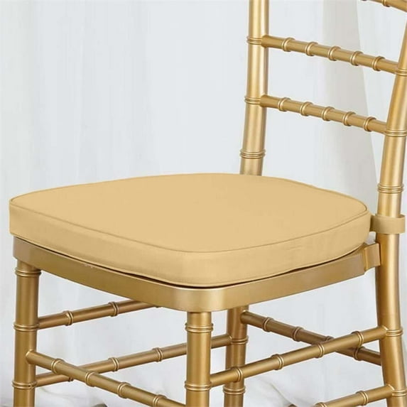 Efavormart 10PCS GOLD Chiavari Chair Cushion Chair Pad with Attachment Straps Party Event Decoration - 2" Thick