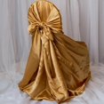 thumbnail image 1 of Efavormart 10PCS Gold Silky Satin Universal Chair Covers Fits All Type of Chairs Event Dinning Slipcover For Wedding Party Banquet, 1 of 3