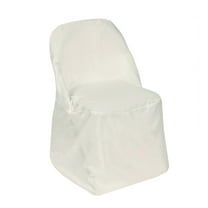 Efavormart 10PCS Ivory Linen Polyester Folding Chair Cover Dinning Chair Slipcover For Wedding Party Event Banquet Catering