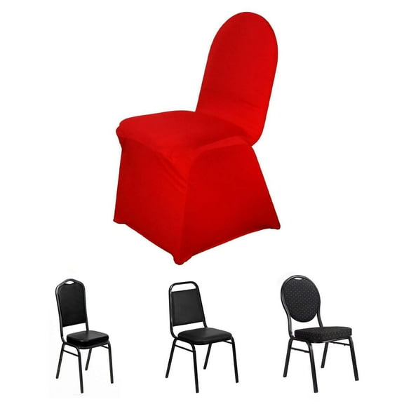 Efavormart 10PCS Red Stretchy Spandex Fitted Banquet Chair Cover Dinning Event Slipcover For Wedding Party Banquet Catering