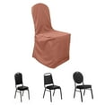 thumbnail image 1 of Efavormart 10PCS | Round Top Terracotta Polyester Banquet Chair Covers Linen Dinning Chair slipcover For Wedding Party Event Catering, 1 of 10