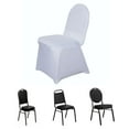 thumbnail image 1 of Efavormart 10 PCS White Premium Spandex Stretch Fitted Banquet Chair Cover With Foot Pockets - 160GSM, 1 of 10