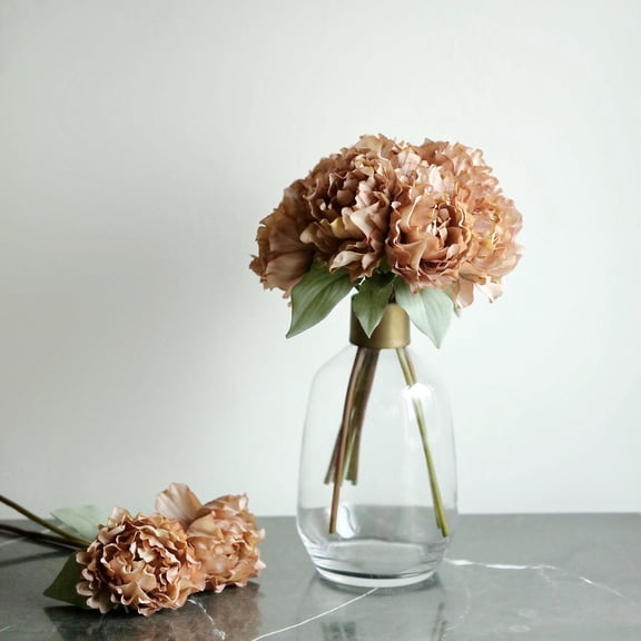 Efavormart 11" Dusty Rose Real Touch Artificial Silk Peonies Flower Bouquet