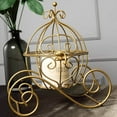 thumbnail image 1 of Efavormart 11" Gold Princess Carriage Metal Candle Holder Table Centerpiece Card Display, 1 of 11