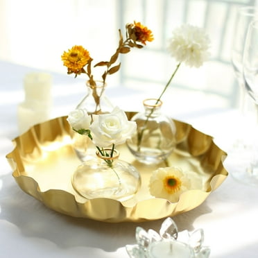 Efavormart 23" 3-Tier Gold Metal Cupcake Stand With Clear Round Acrylic ...