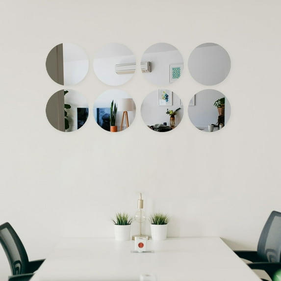 Efavormart 12 Pack | 10" Round Mirror Wall Stickers, Acrylic Removable Wall Decals For Home Decor