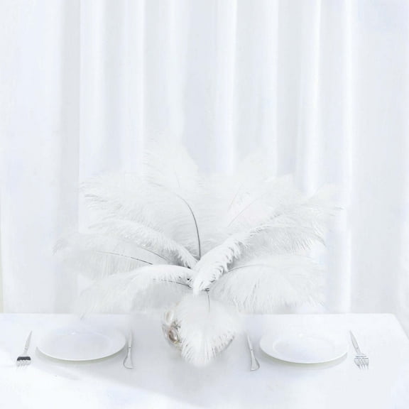 Efavormart 12 Pack | 13"-15" White Natural Plume Real Ostrich Feathers Vase Centerpiece